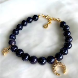 Blue Sandstone Gemstone Charm Bracelet